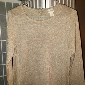 Chicos gold sparkly sweater